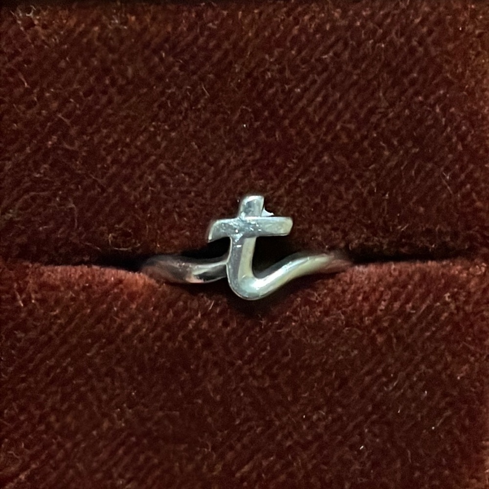 James Avery Script Initial “T” Ring